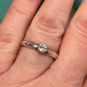 Tiffany & Co. Silver Ring with Aquamarine Stone
